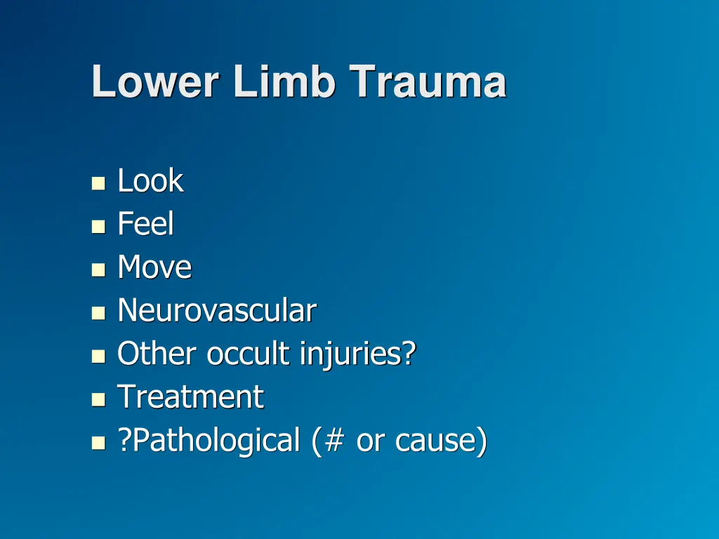 lower limb trauma 1