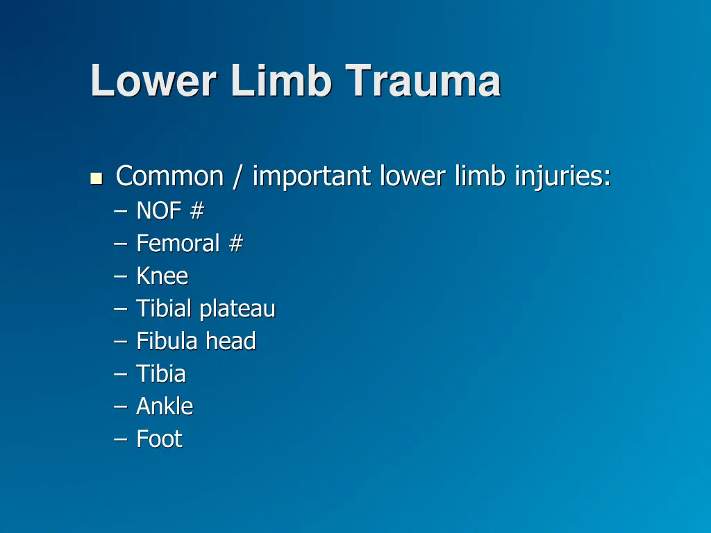 lower limb trauma 2