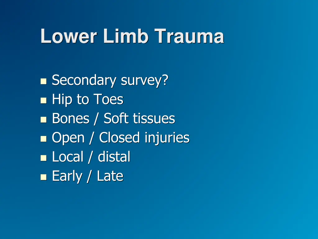 lower limb trauma