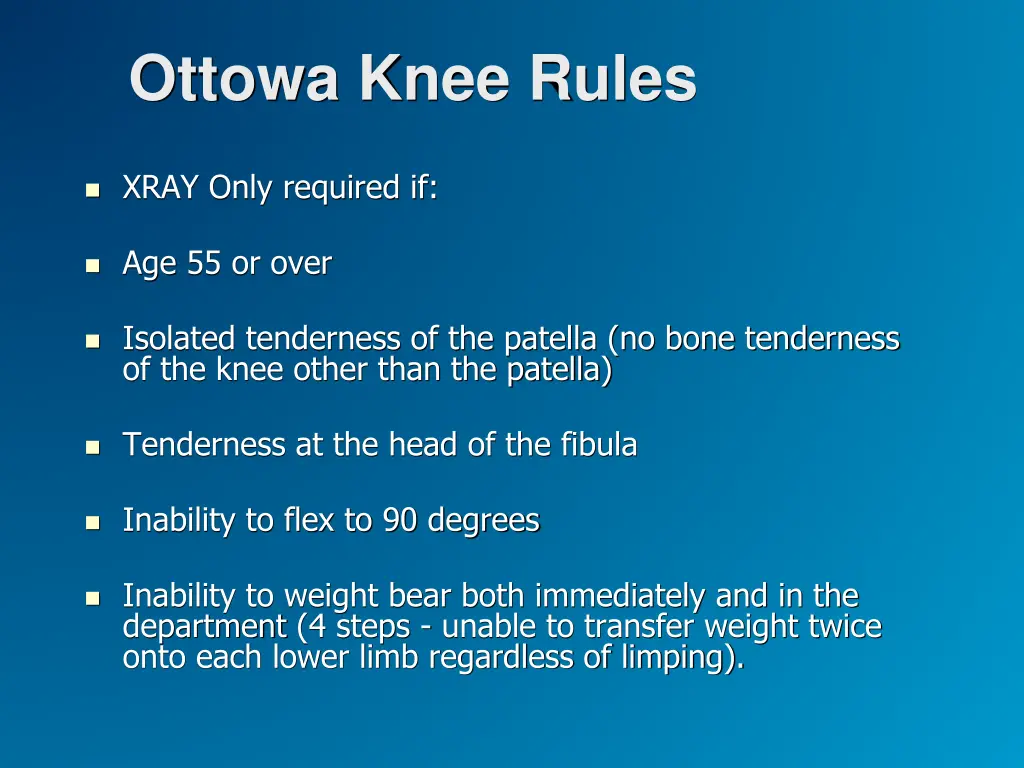 ottowa knee rules