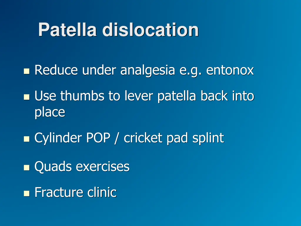 patella dislocation