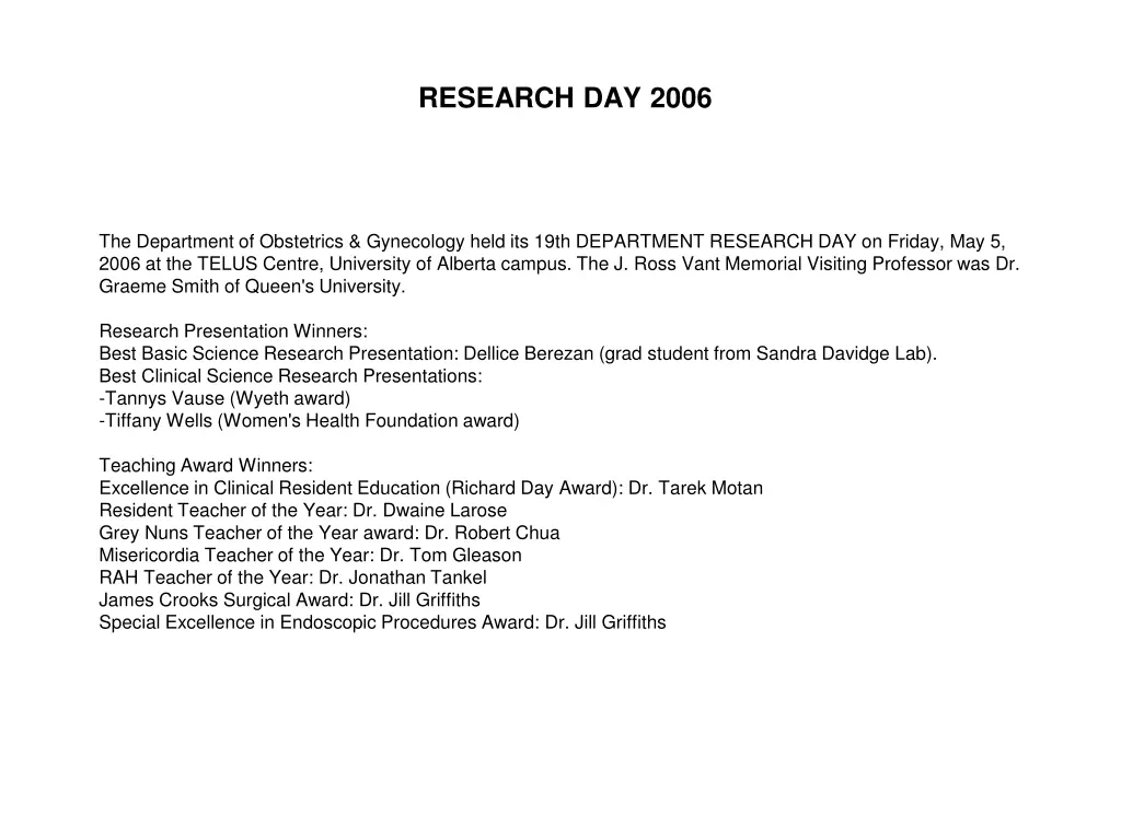 research day 2006