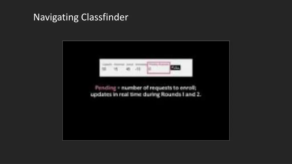 navigating classfinder