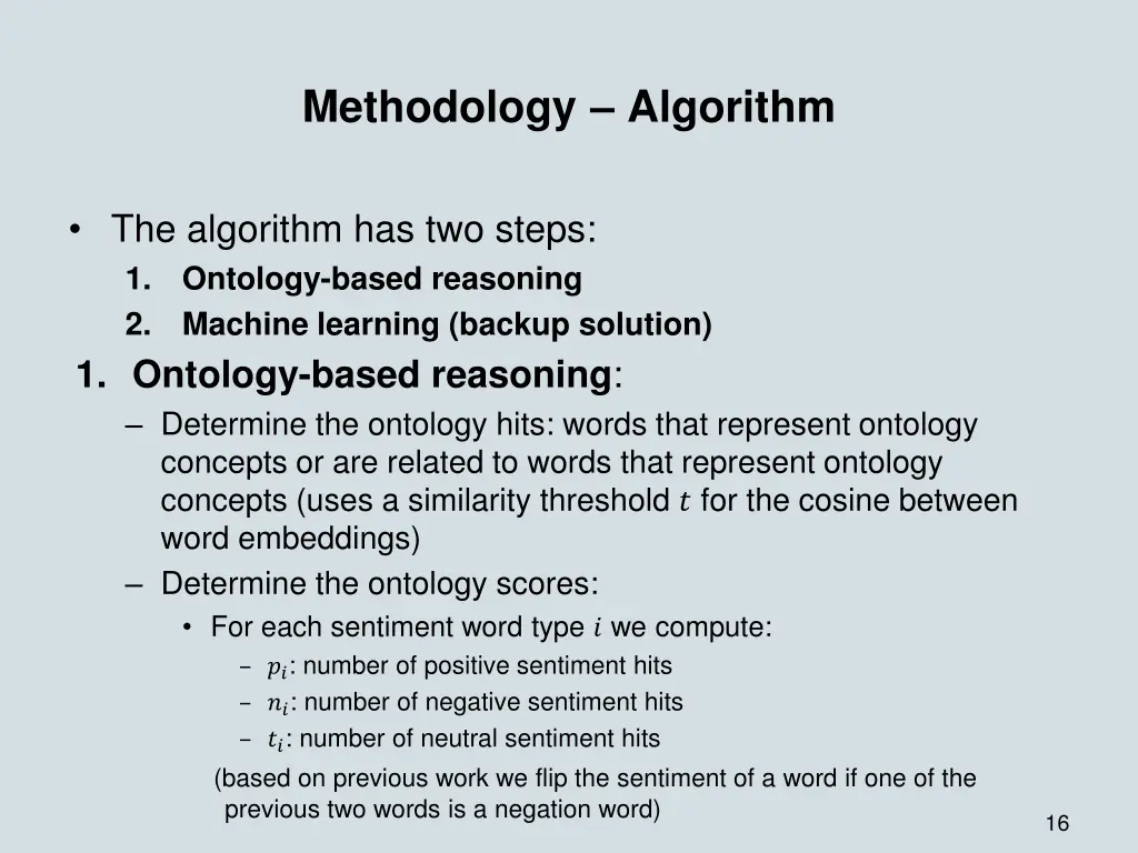 methodology algorithm