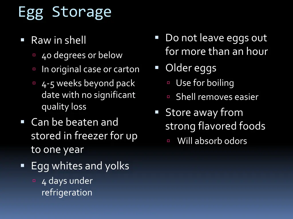 egg storage