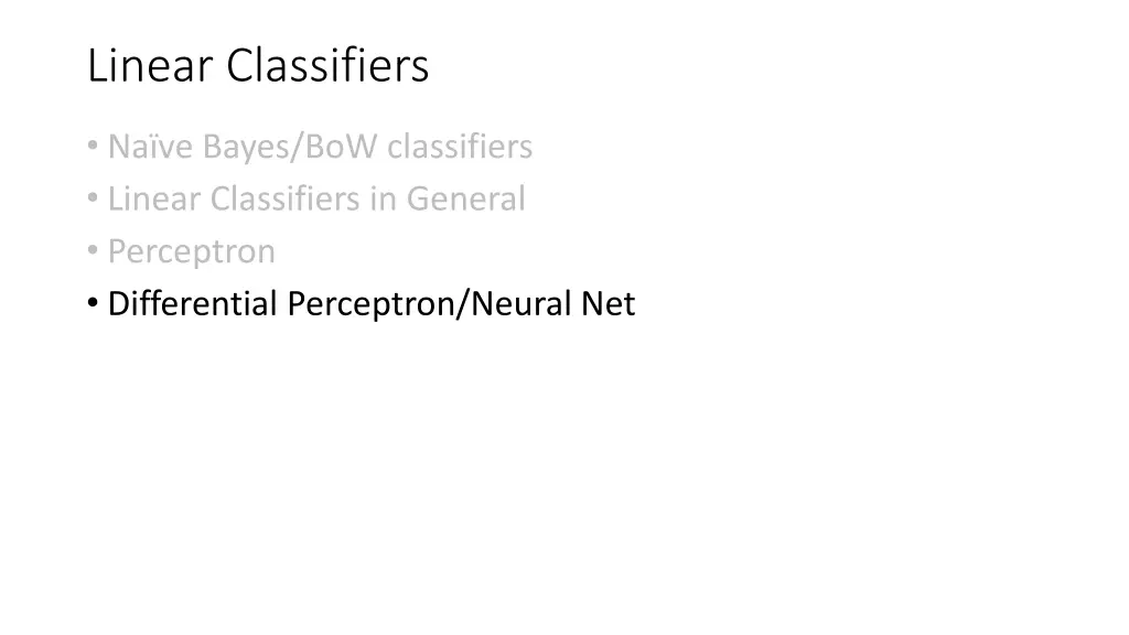 linear classifiers 4