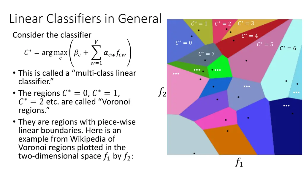 linear classifiers in general 2