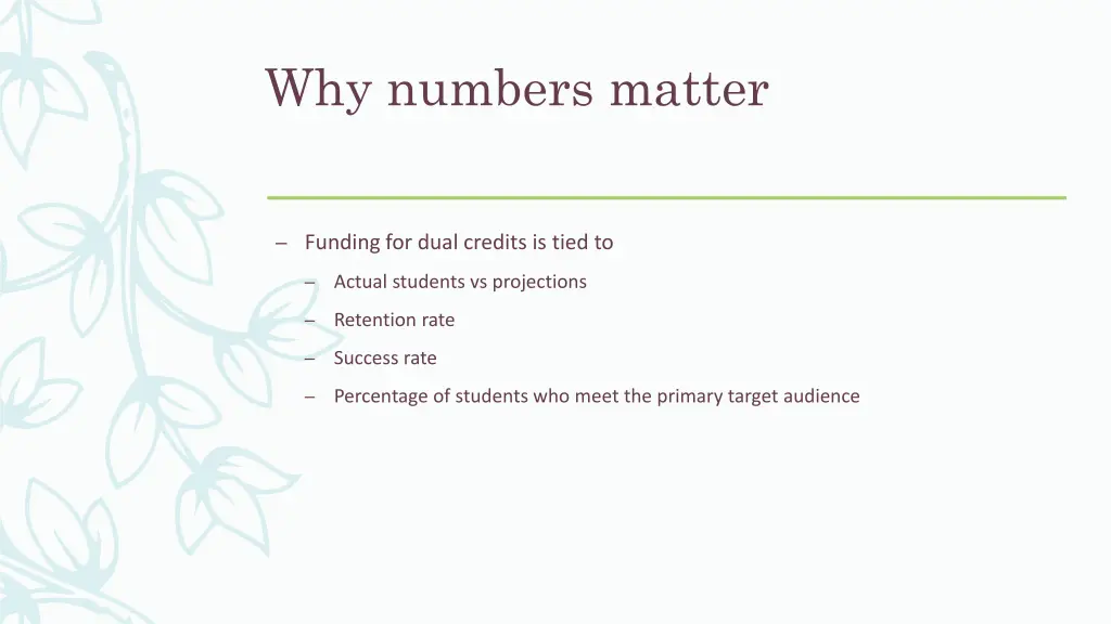 why numbers matter