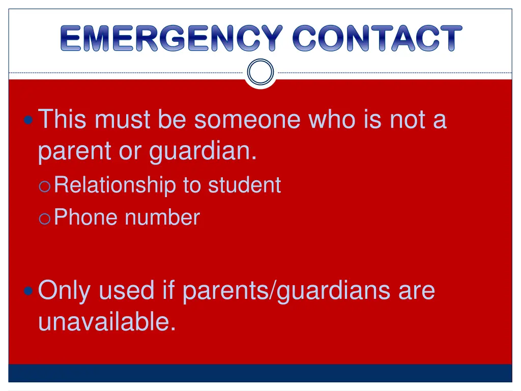 emergency contact emergency contact