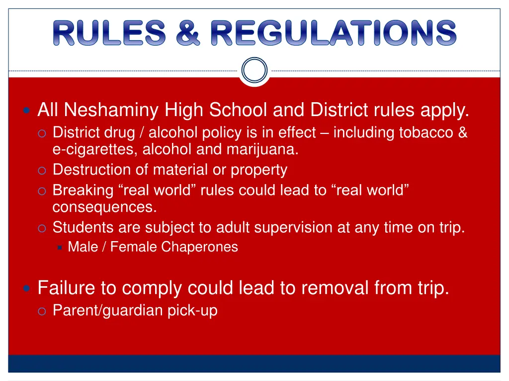 rules regulations rules regulations