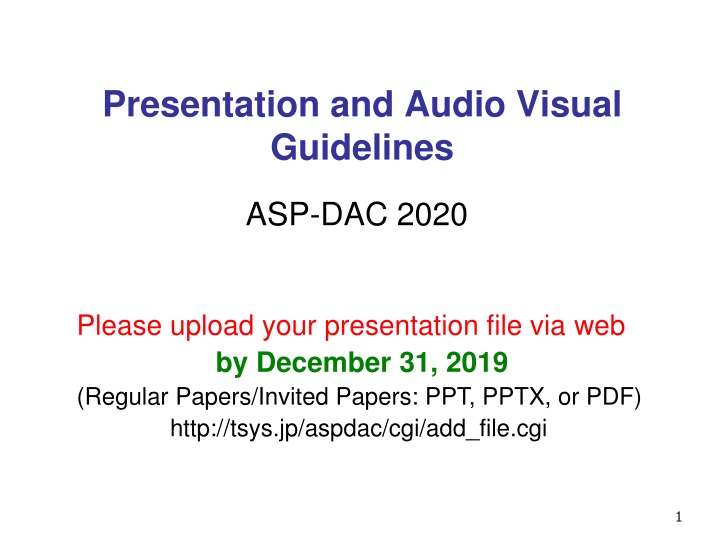 presentation and audio visual guidelines