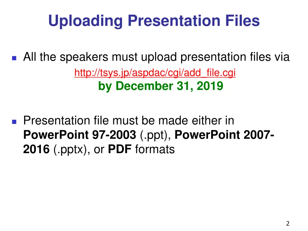 uploading presentation files