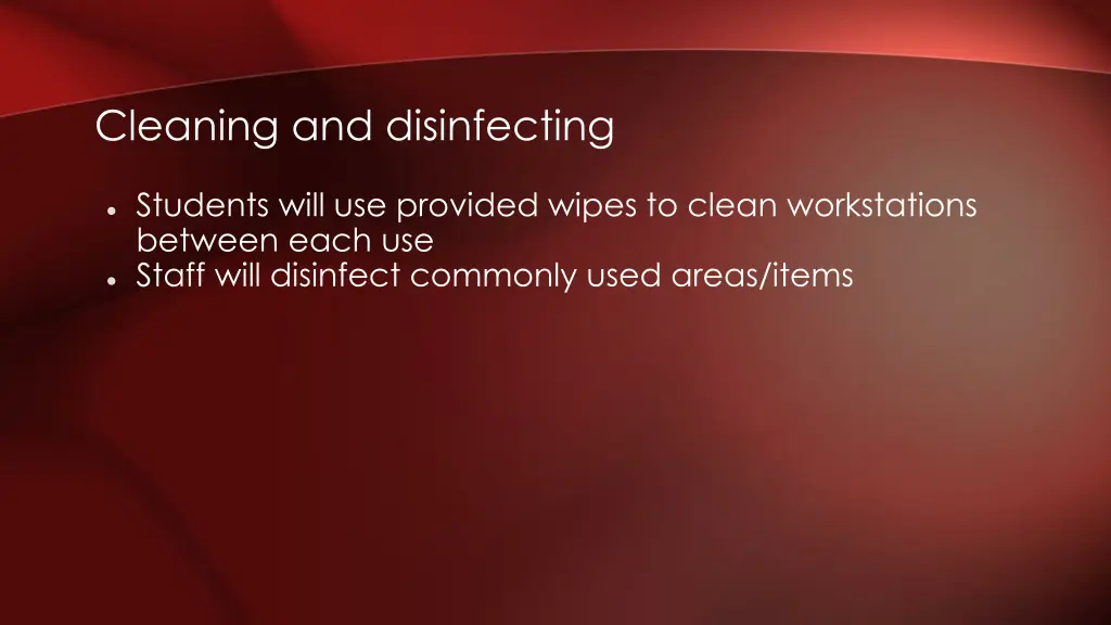 cleaning and disinfecting