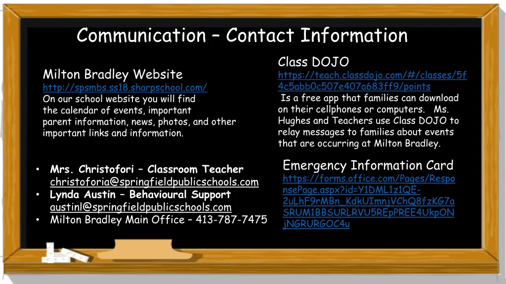 communication contact information