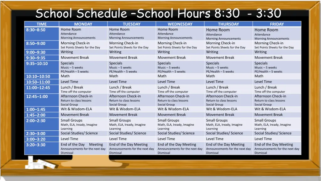 school schedule school hours 8 30 3 30 time