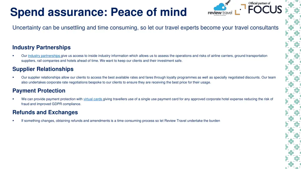 spend assurance peace of mind