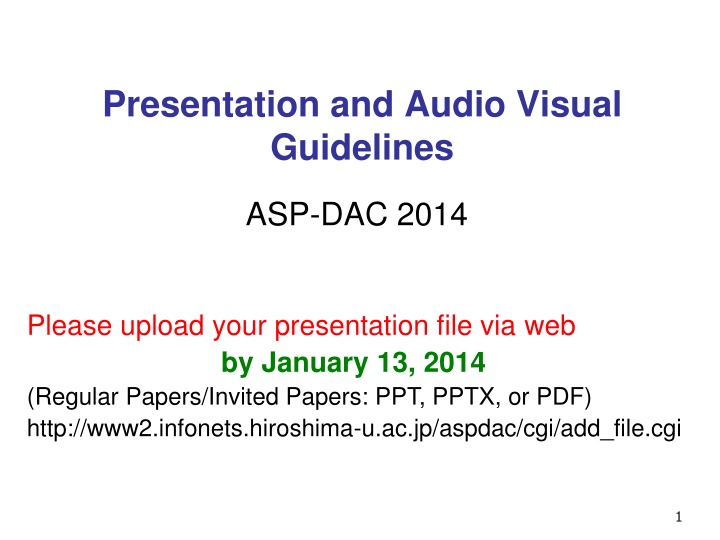 presentation and audio visual guidelines