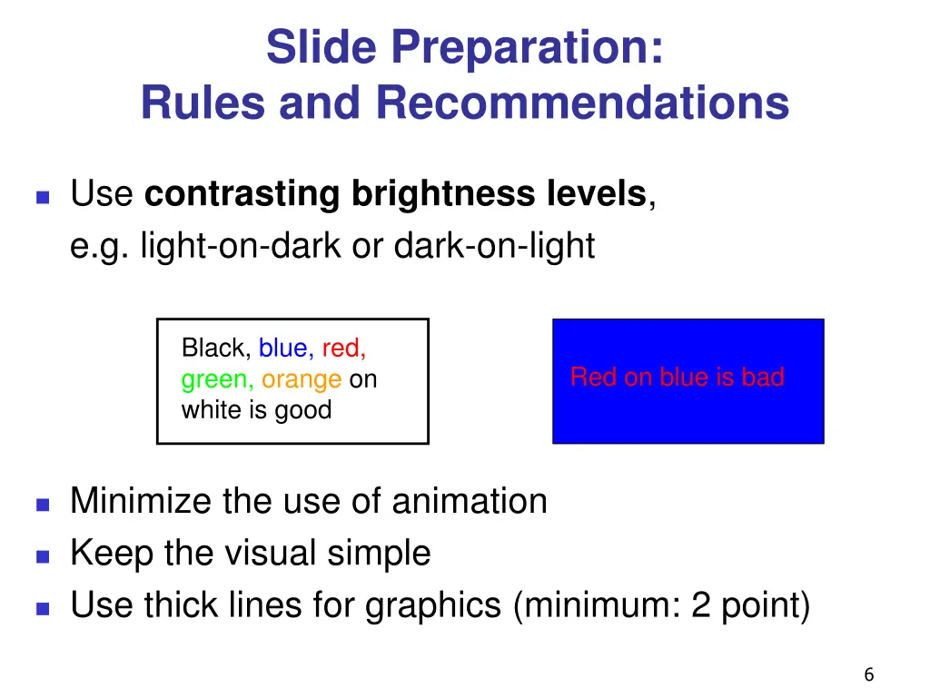 slide preparation rules and recommendations 1