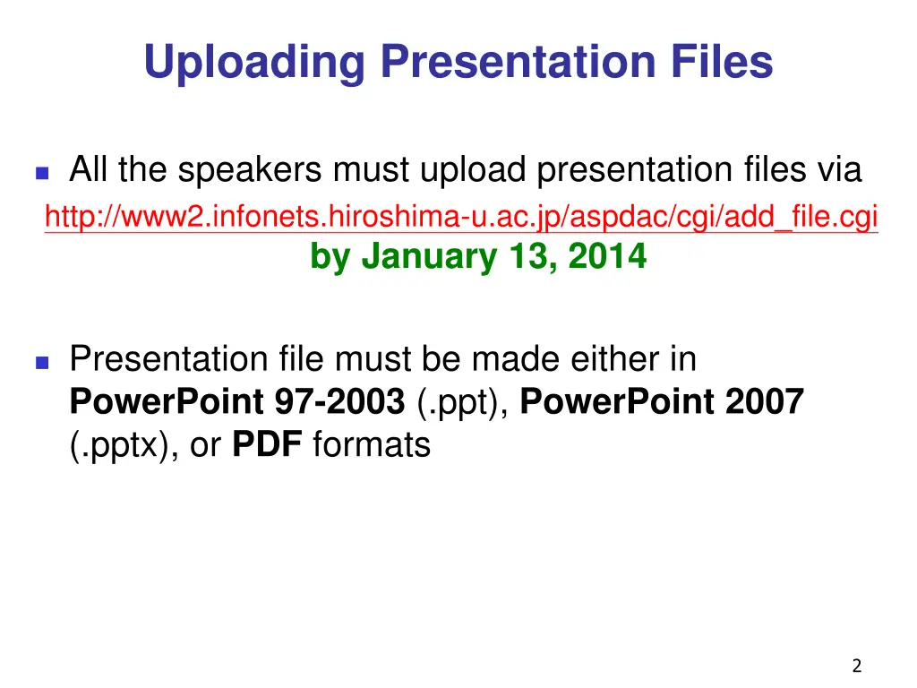 uploading presentation files