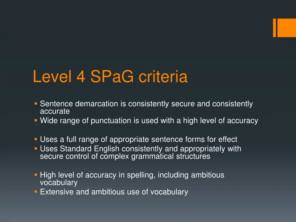 level 4 spag criteria