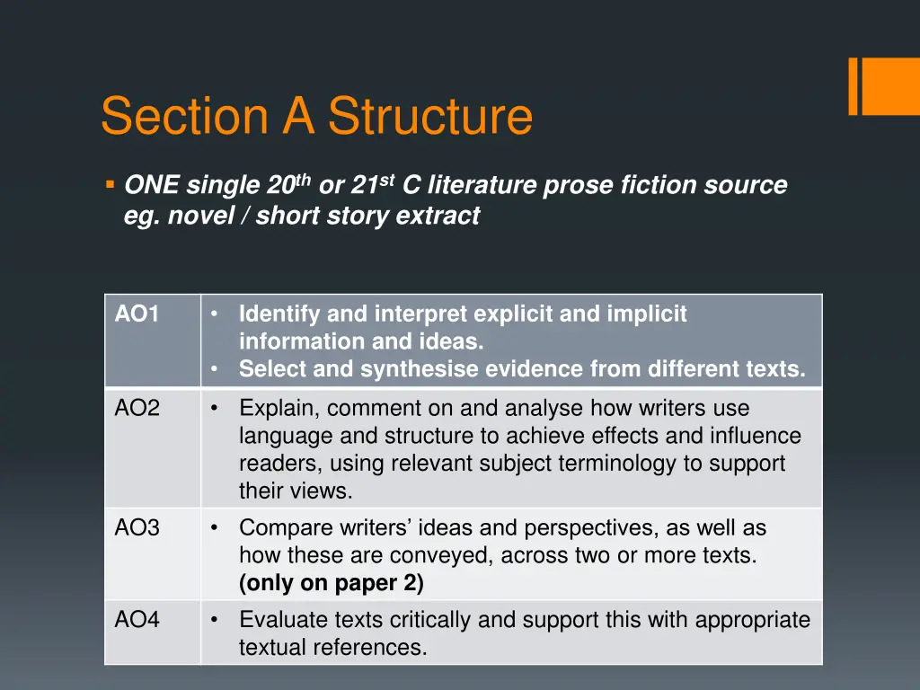 section a structure