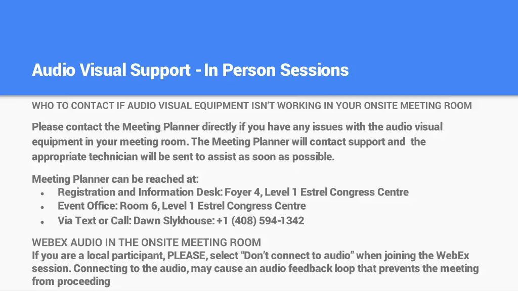 audio visual support in person sessions