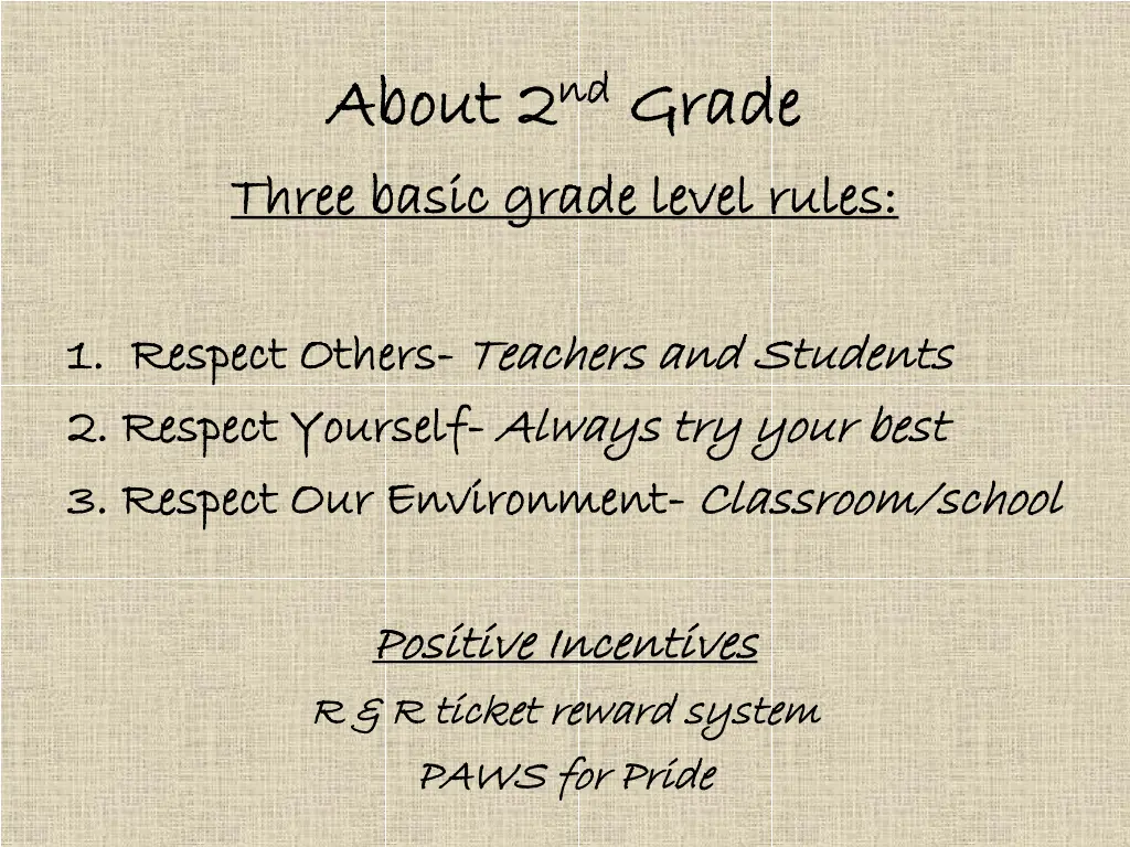 about 2 about 2 nd three basic grade level rules