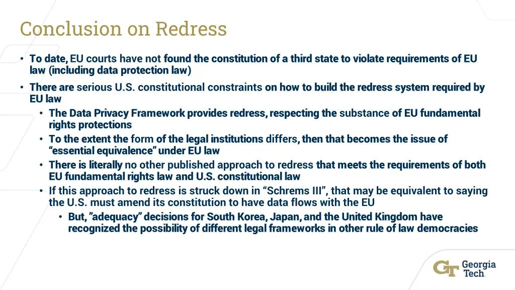 conclusion on redress