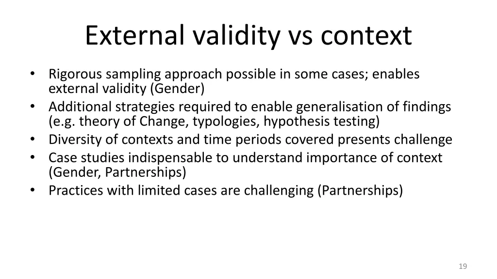 external validity vs context