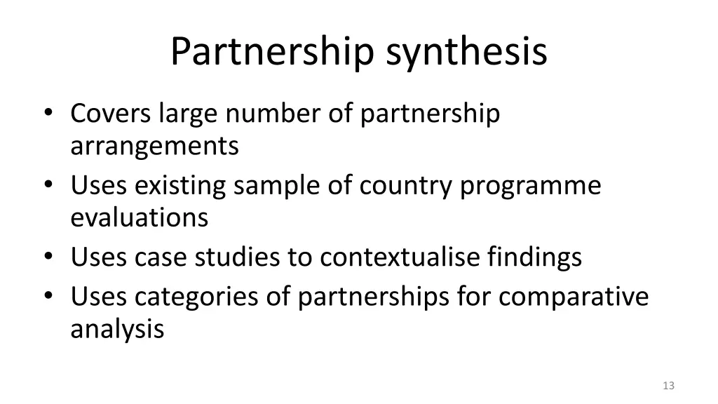 partnership synthesis