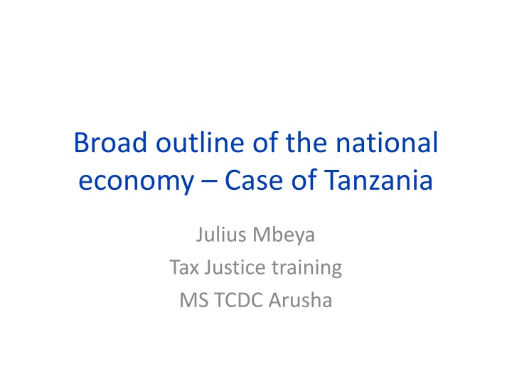 broad outline of the national economy case