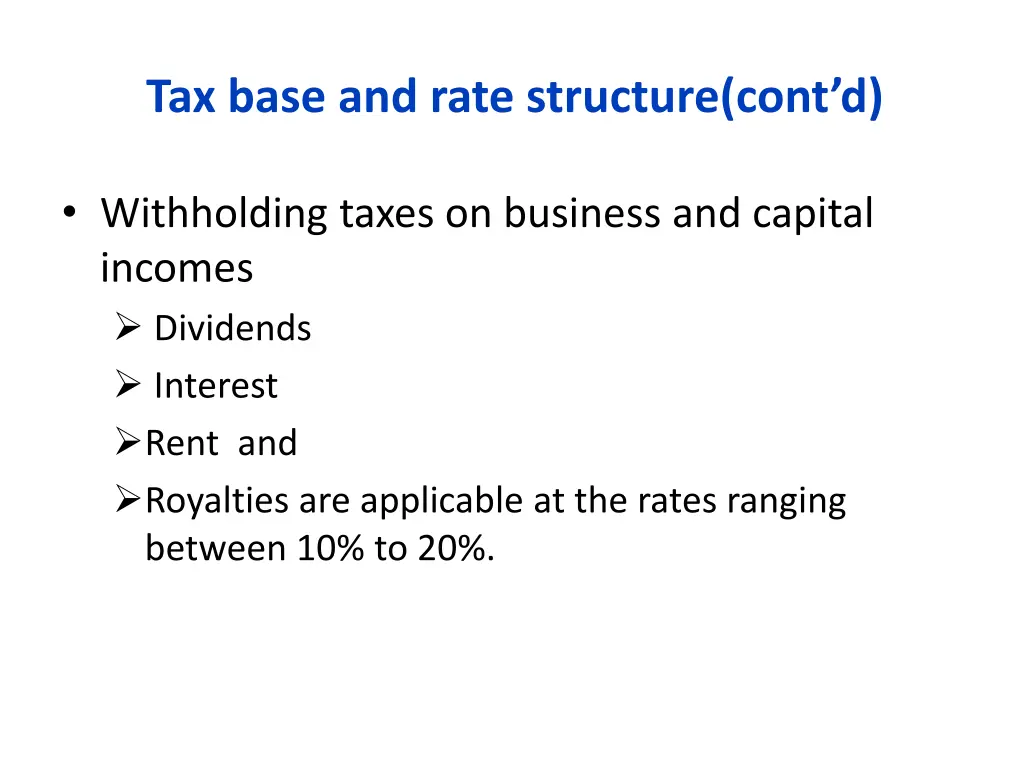 tax base and rate structure cont d