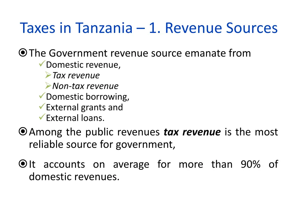 taxes in tanzania 1 revenue sources