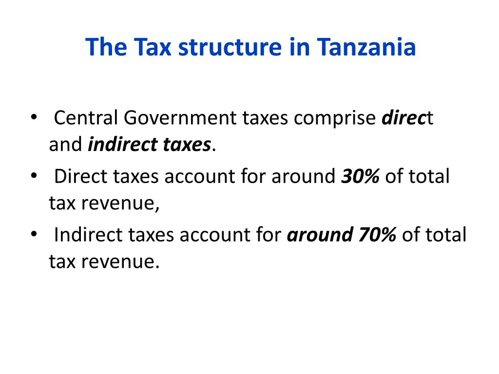 the tax structure in tanzania