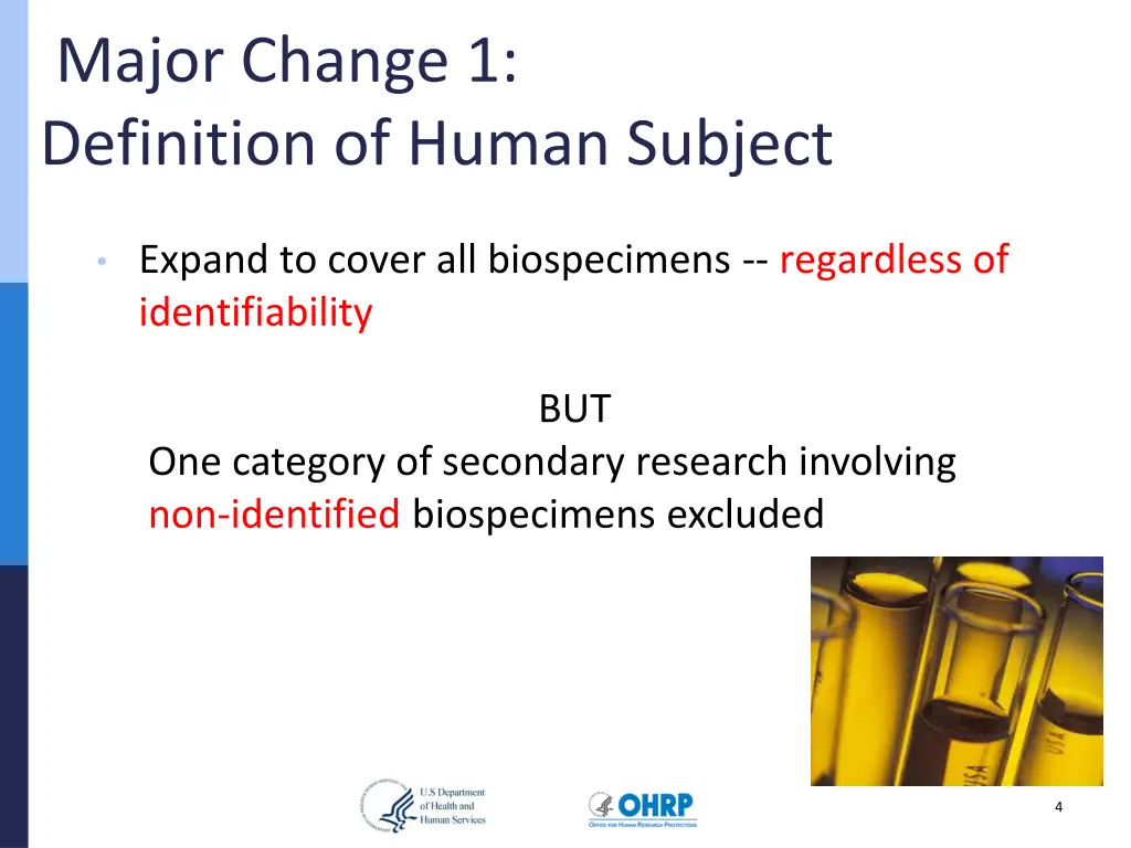 major change 1 definition of human subject