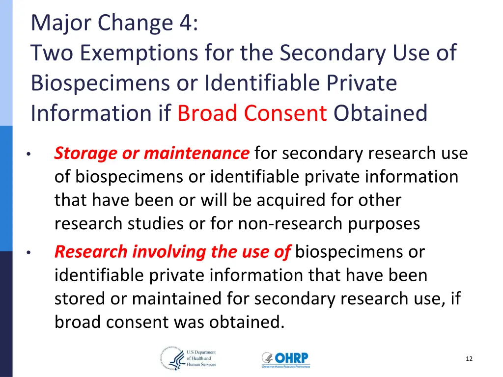 major change 4 two exemptions for the secondary