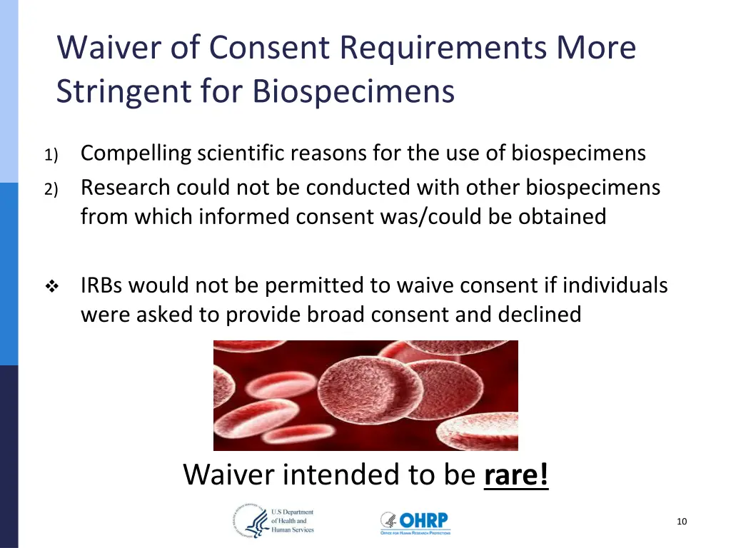 waiver of consent requirements more stringent