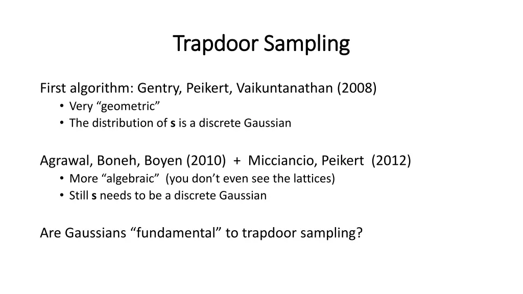 trapdoor sampling trapdoor sampling 1