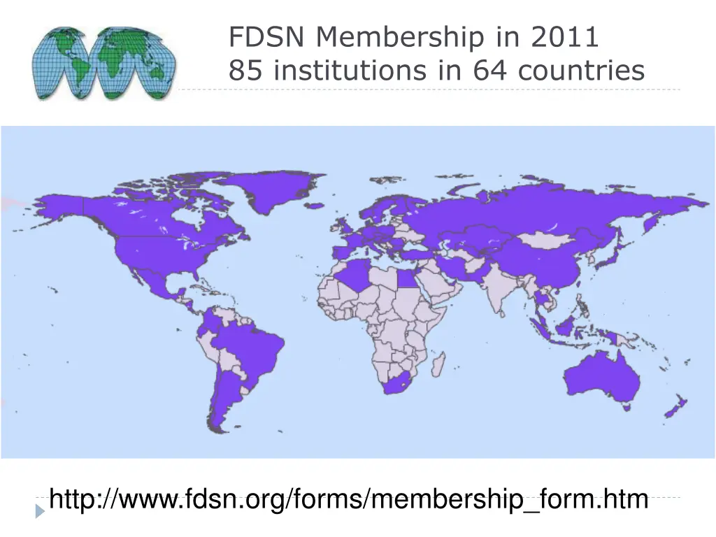 fdsn membership in 2011 85 institutions