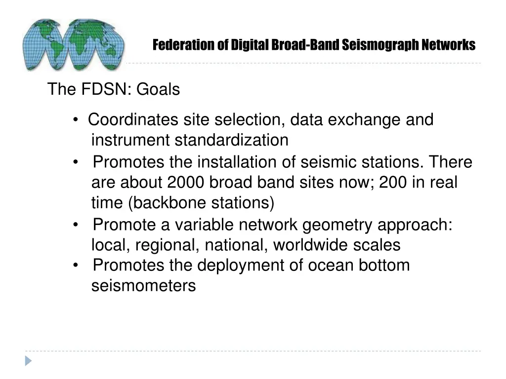 federation of digital broad band seismograph 2