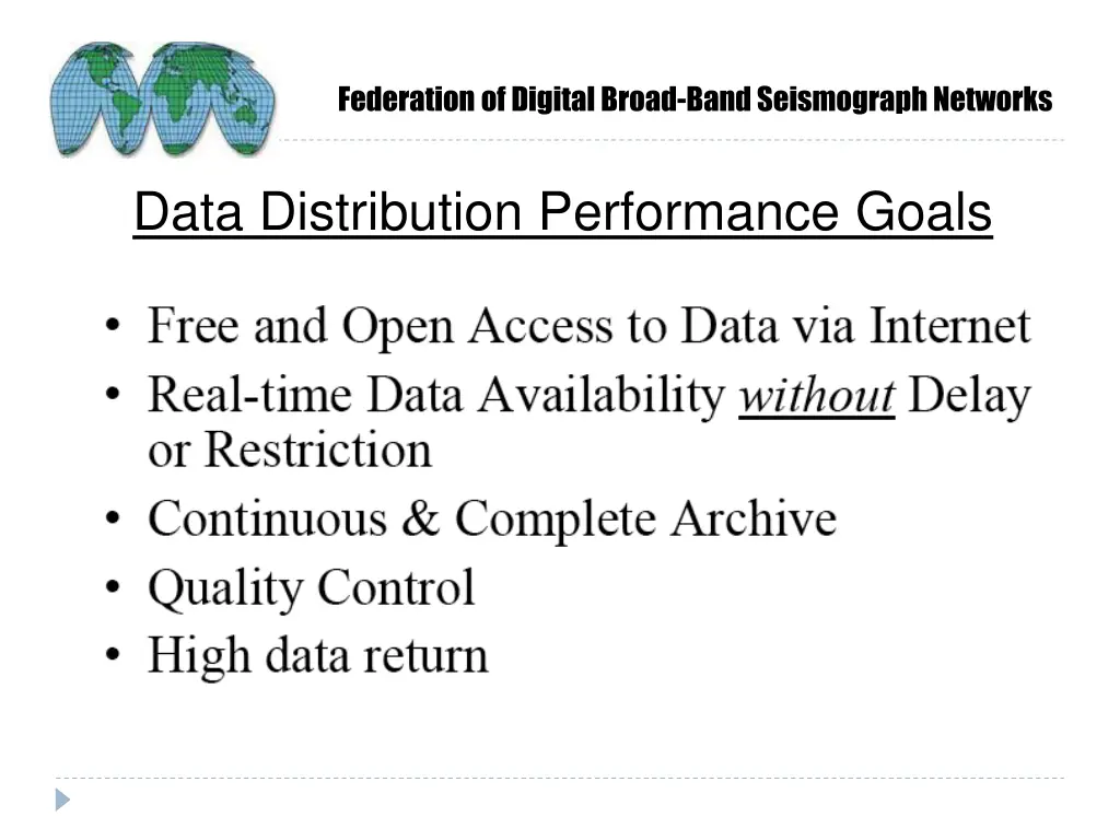 federation of digital broad band seismograph 4