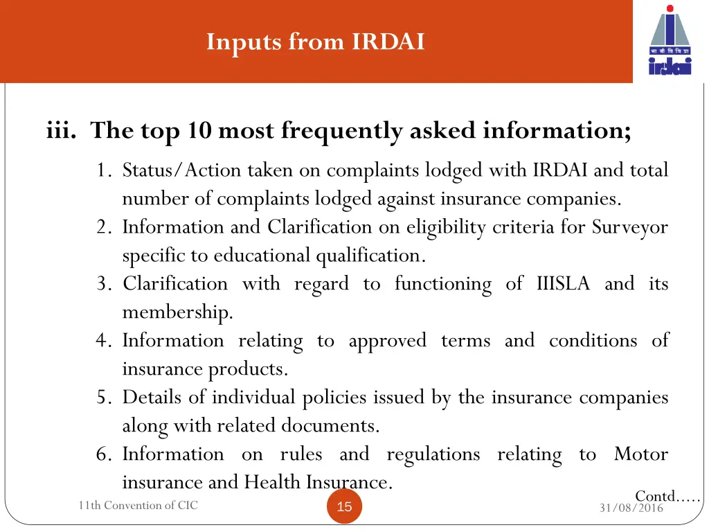 inputs from irdai 1