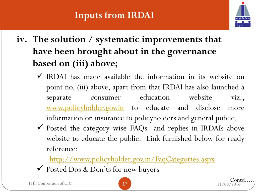 inputs from irdai 3