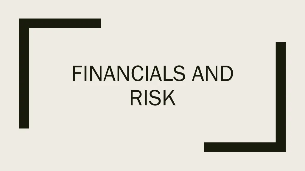 financials and risk