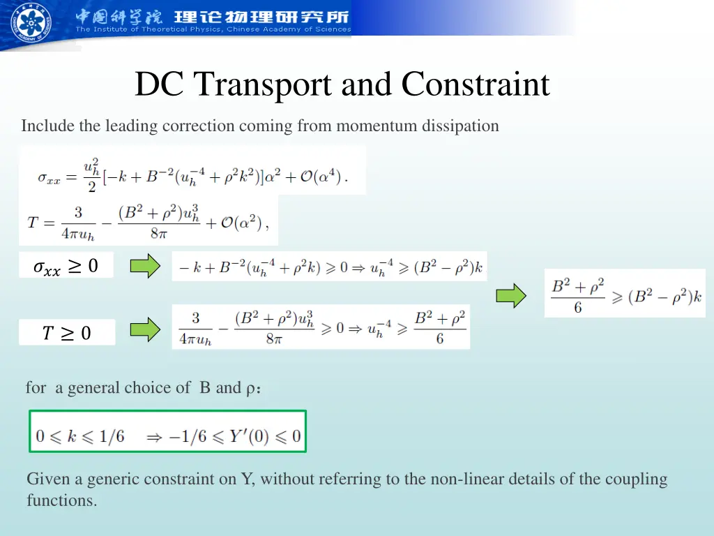 dc transport and constraint 1