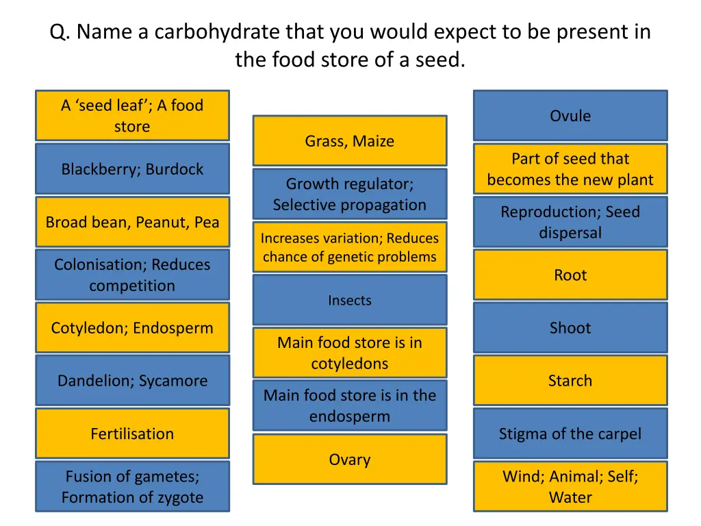 q name a carbohydrate that you would expect