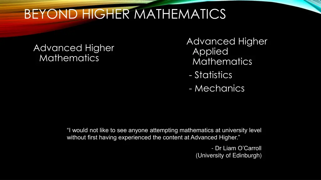 beyond higher mathematics