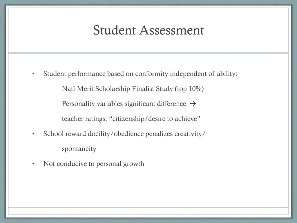 student assessment