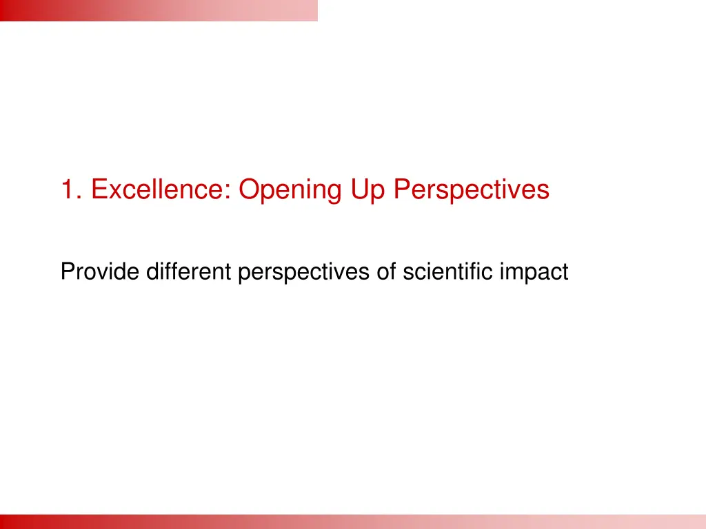 1 excellence opening up perspectives