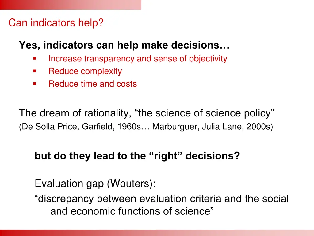 can indicators help